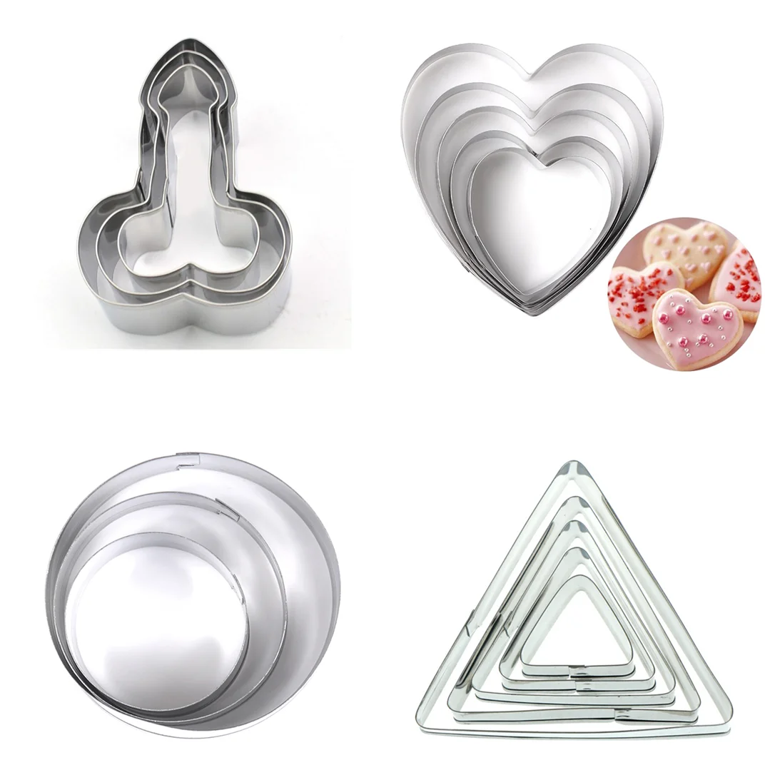 Новинка 3 шт. сексуальный взрослый пенис круглая форма для нарезки печенья