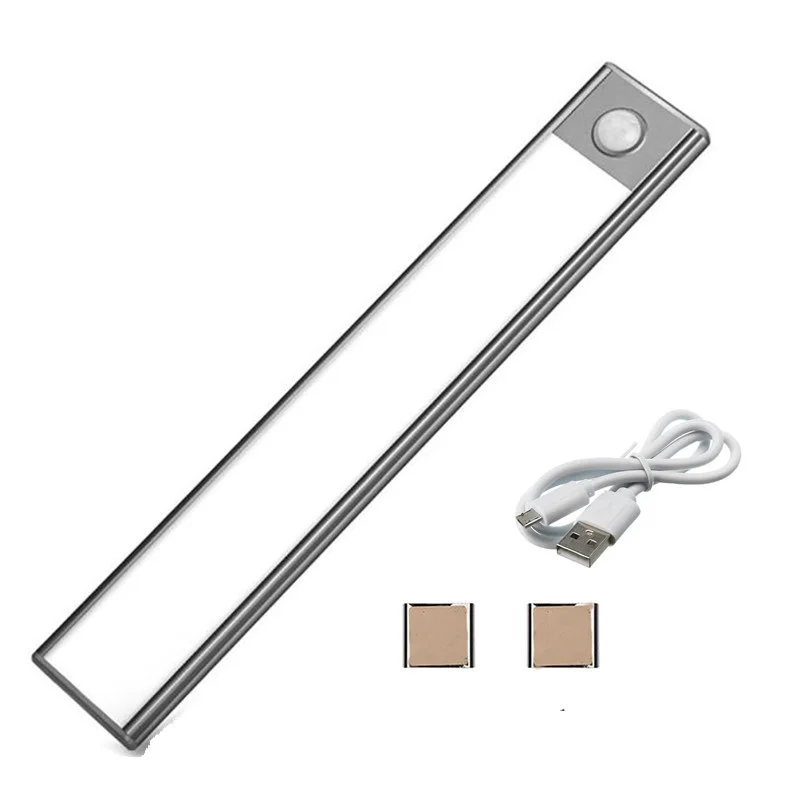 12/22.5/40.5cm USB Rechargeable Wardrobe Closet Night Light PIR Motion Sensor LED Cabinet Light For Kitchen Indoor Wall Lamps