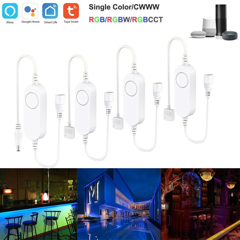 

Tuya Smart Life APP DC12V-24V Wifi CCT/RGB/RGBWW/RGBCCT led Light Strip Wireless Remote Controller work with Alexa Google Home