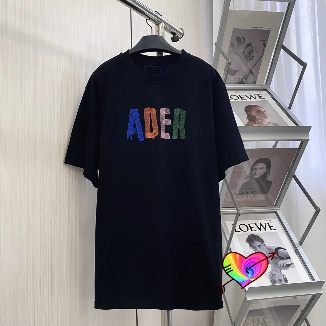 ADER ERROR футболка 2021 для мужчин и женщин спереди Цвет вышитый логотип Adererror высокое
