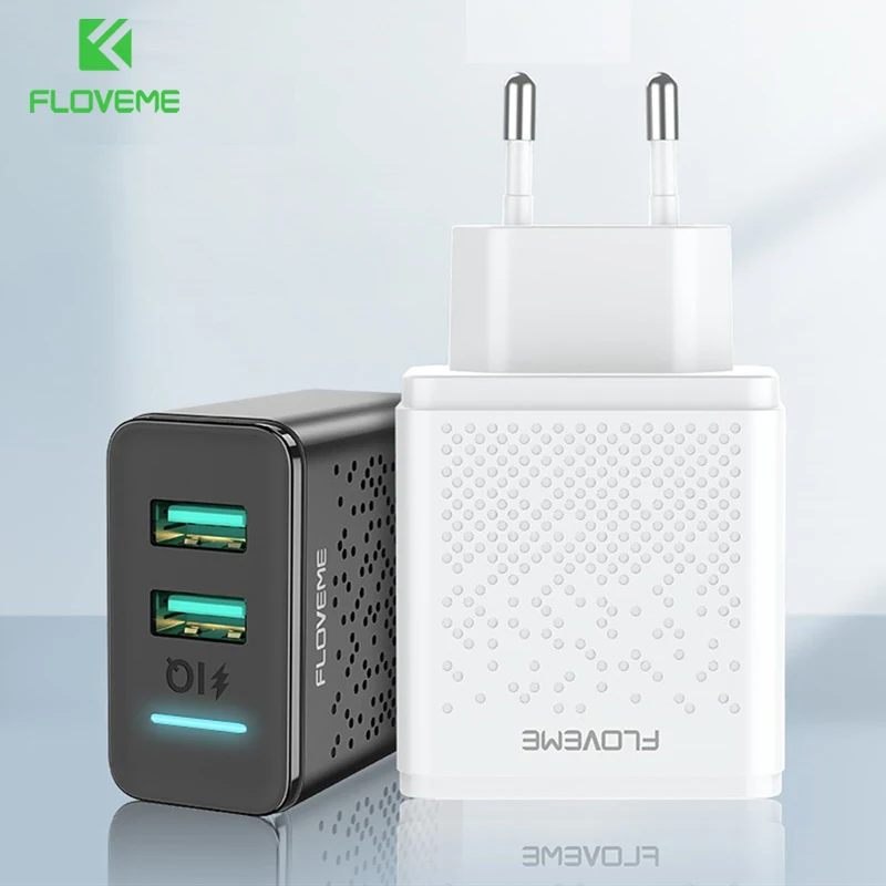 FLOVEME двойное USB зарядное устройство для iPhone X 7 8 мобильный телефон быстрое Зарядка