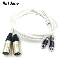 haldane pair rhodium plated rca to xlr balance cable hi end pure silver 7nocc cable 2 rca male to 2 xlr male cable balanced cord