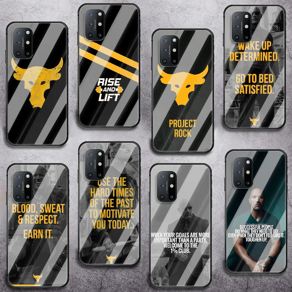 

The Rock Dwayne Johnson UA Phone Tempered Glass Case Cover For Oneplus 5 6 7 8 9 Nord T Pro Black 3D Tpu Bumper Fashion Trend