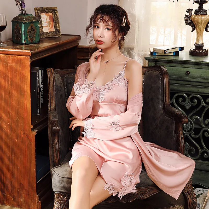 SIMISI/комплект из 2 предметов женская ночная рубашка костюм вискоза Однотонная