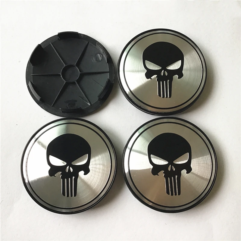 4 шт. 68 мм Череп Каратель Центральная втулка колеса автомобиля Кепки эмблемы