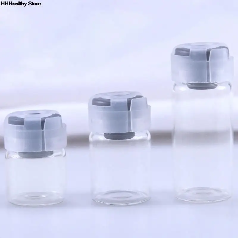 Стеклянная бутылка пенициллин с резиновой пробкой и Антибликовой застежкой 10 шт.