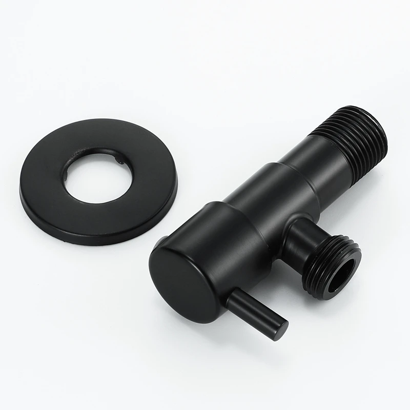 Black Angle Valve 304 Stainless Steel Water Stop Leak-Proof Cold and Hot General Bathroom Accessories |