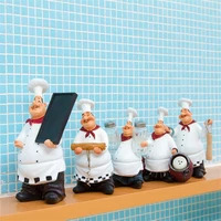 hovdeler retro chef model ornaments resin crafts figurines white top hat cook home kitchen restaurant bar coffee decor