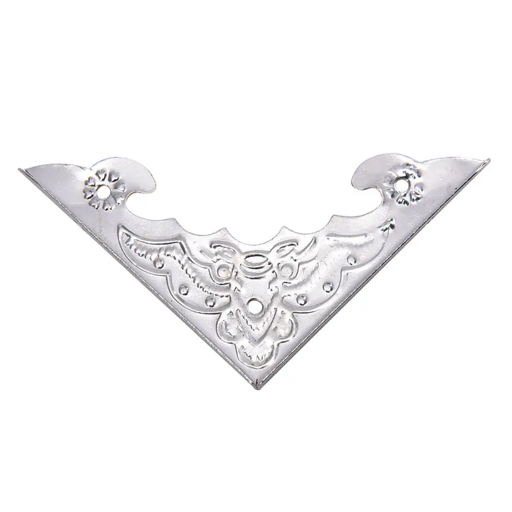 

Decorative Antique Brass Jewelry Wine Gift Box Wooden Corner Protector Guard 40*40mm Sliver Color 12 PCS/Set