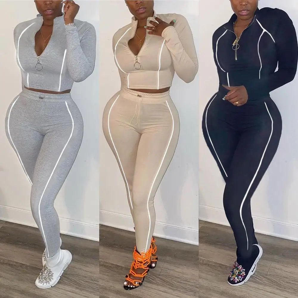 

2020 Woman Sport Suit Fashion Patchwork Office Lady