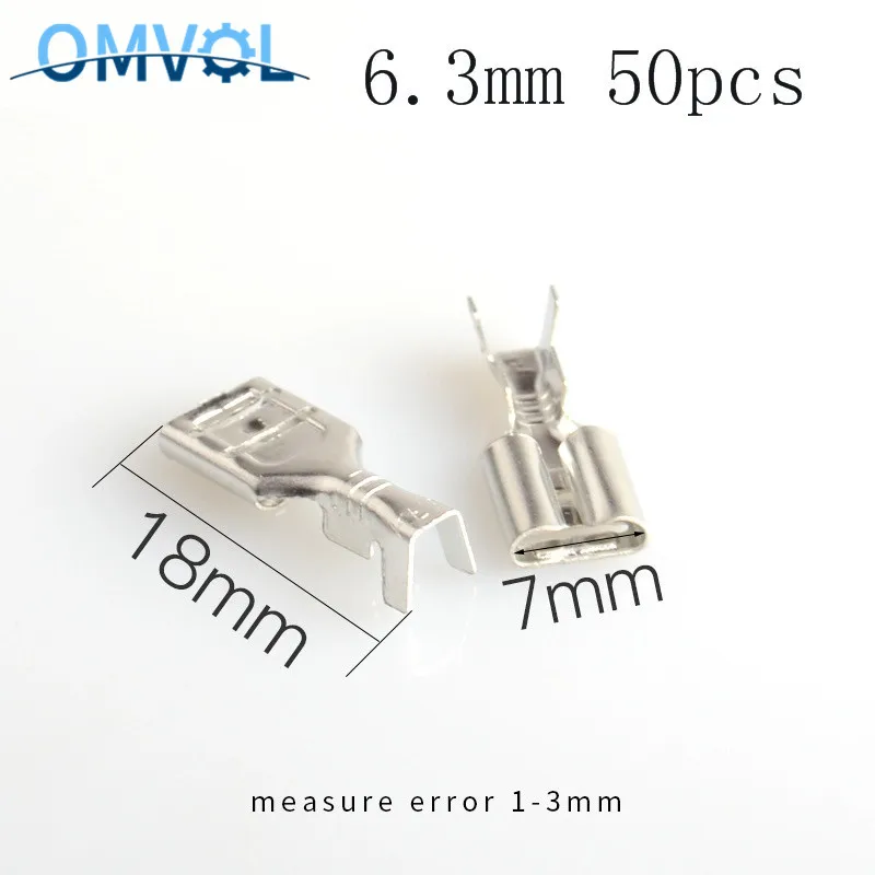 50 шт. обжимной разъем 6 3 мм|Терминалы| |