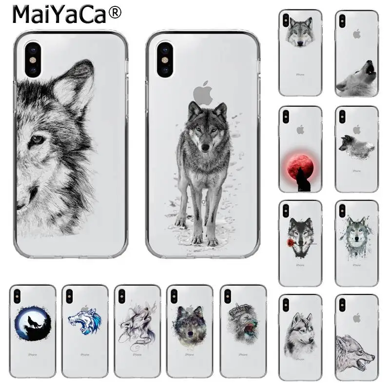 Чехол для телефона MaiYaCa с животным волком iphone SE 2020 11 pro XS MAX 8 7 6 6S Plus X 5 5S XR|Бамперы| |