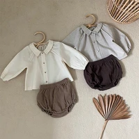 korean style spring autumn toddler baby girls clothes infant baby girls clothing set long sleeve cotton t shirtpp shorts
