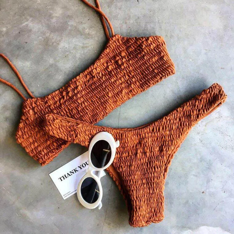 Meihuida Bikinis 2020 Mujer Women Swimwear Push-up Padded Bra Bandage Bikini Set Sexy Swimsuit e Bathing | Женская одежда