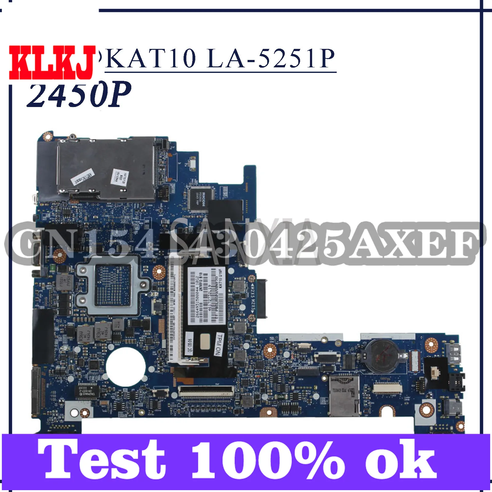 

KLKJ LA-5251P HP EliteBook 2540P QM57 I5-540M 598763-001