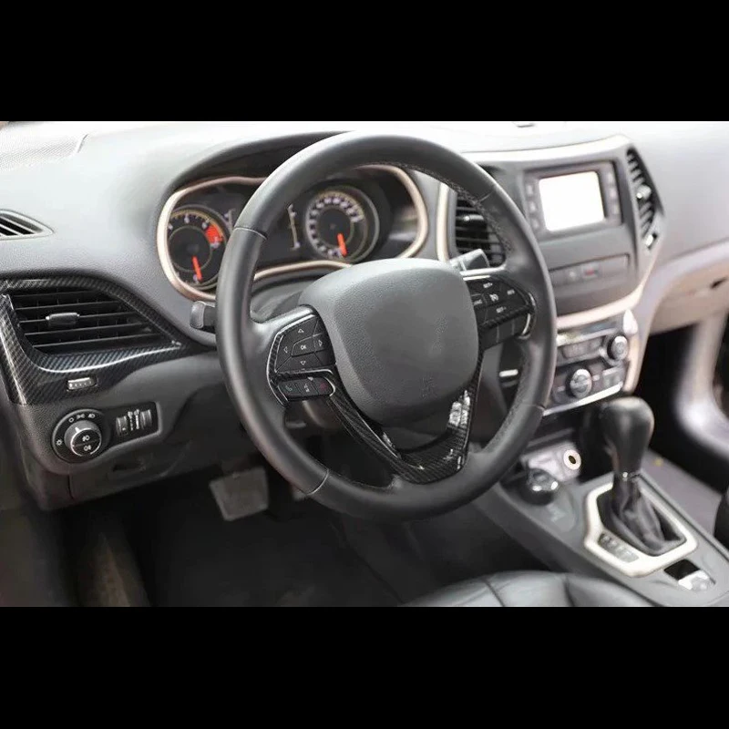 Для Jeep Cherokee 2016 2017 1 шт. ABS хромированный чехол на руль для салона автомобиля