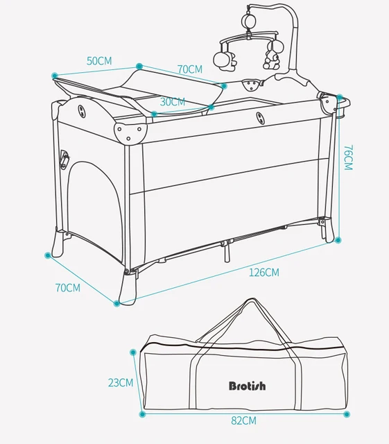 Brotish New Upgrade Multifuction Baby Crib Splicing Large Kid Bed Removable bb Portable Folding Newborn Cot Bedside Bed Cradle 6