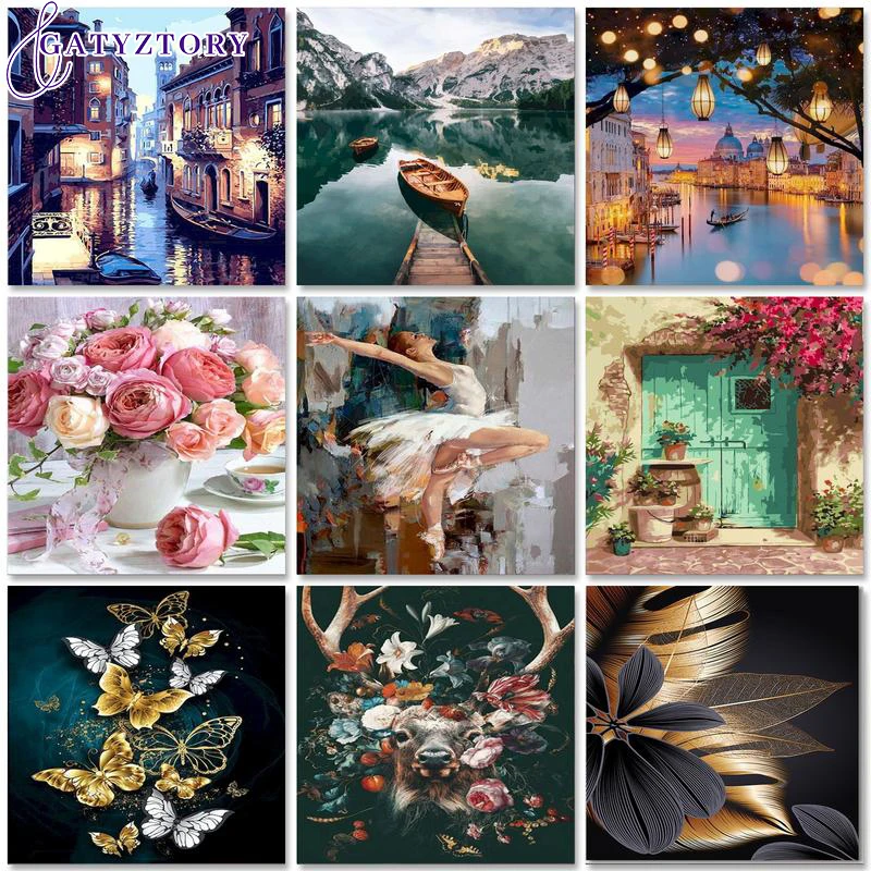 

GATYZTORY Acrylic Paint by numbers On canvas Picture Drawing Scenery Number painting For adults Paintings On Number