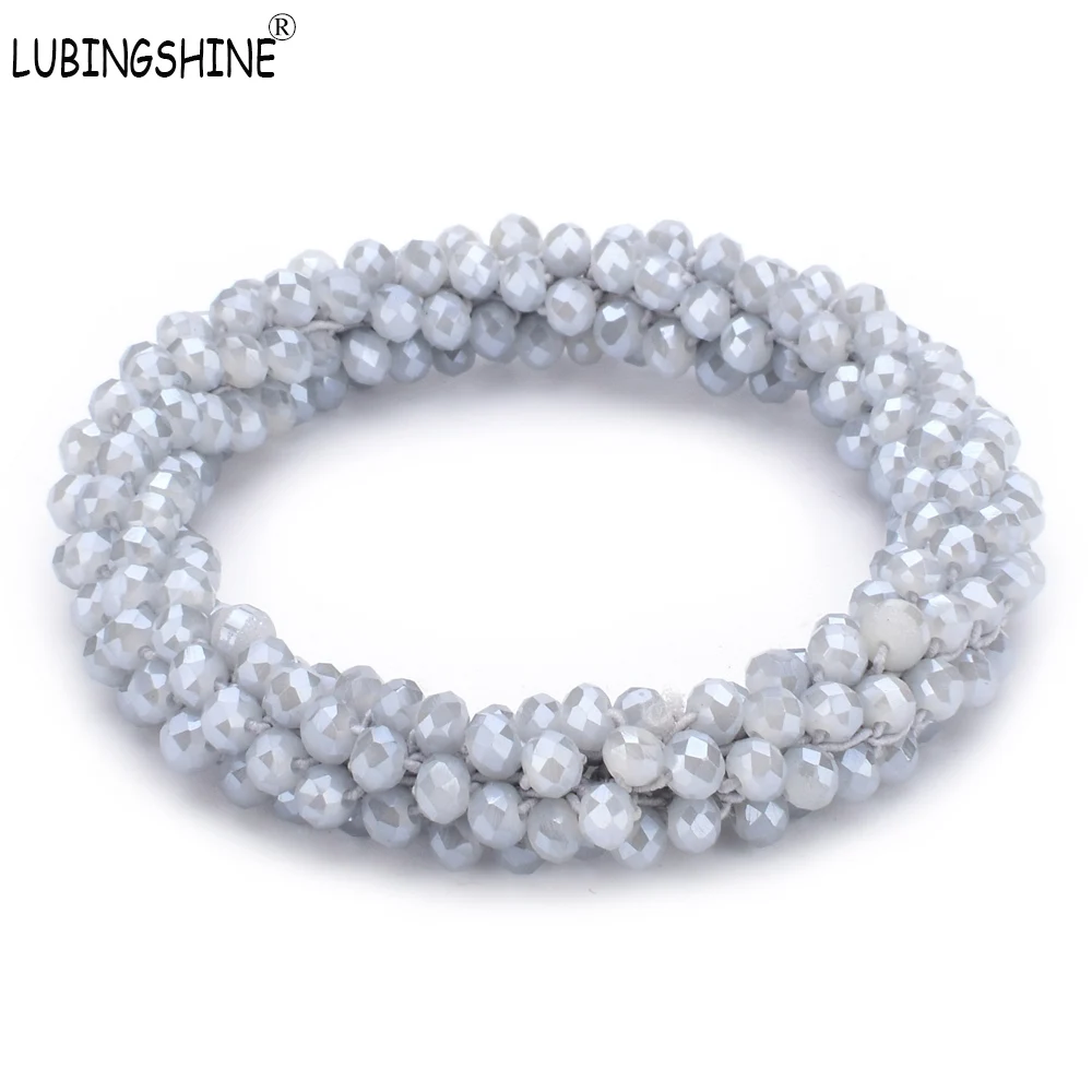 Женские разноцветные ювелирные изделия LUBINGSHINE растягивающийся браслет из бусин