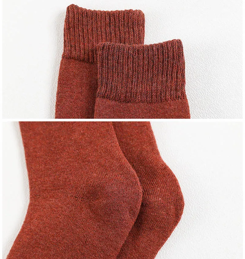 LKWDer 3 Pairs Winter Warm Socks For Women Solid Color Thick Wool Rabbit Hair Socks Snow Against Cold Warm Cotton Sock Sox Meias