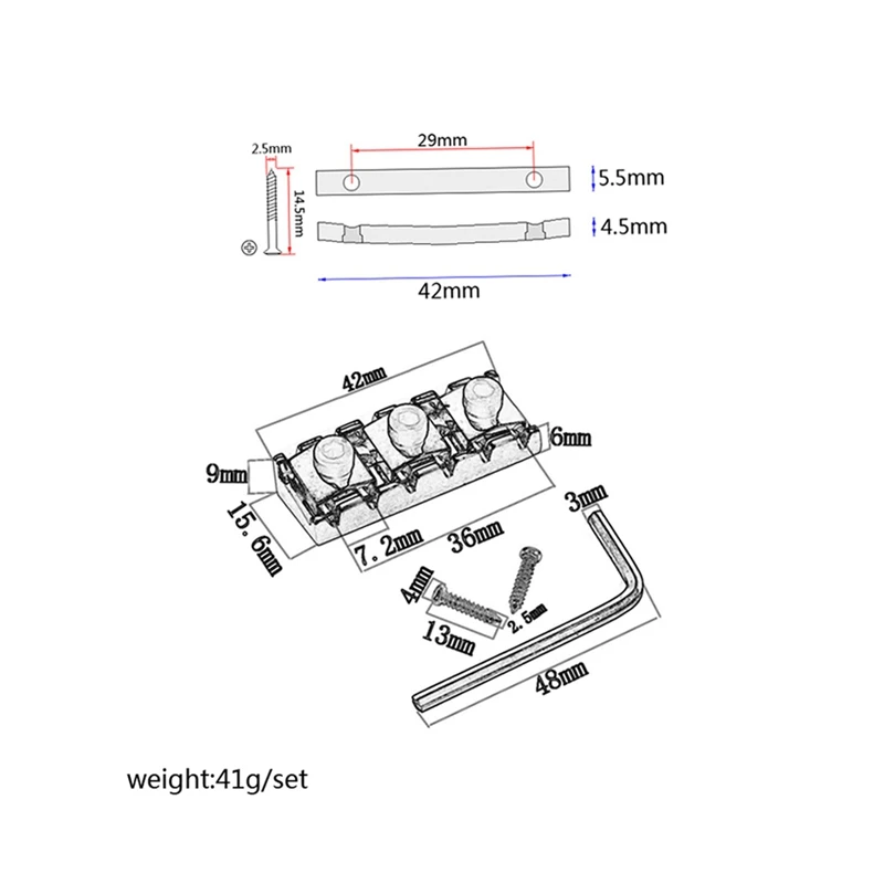 42 мм гайка для гитары с гаечным ключом тремоло моста запасные части гитары|Детали