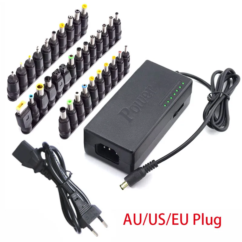 96W 12V To 24V Adjustable Portable Charger 34Pcs Universal Power Adapter Jack Set For Laptops Computer Notebooks Power Supply