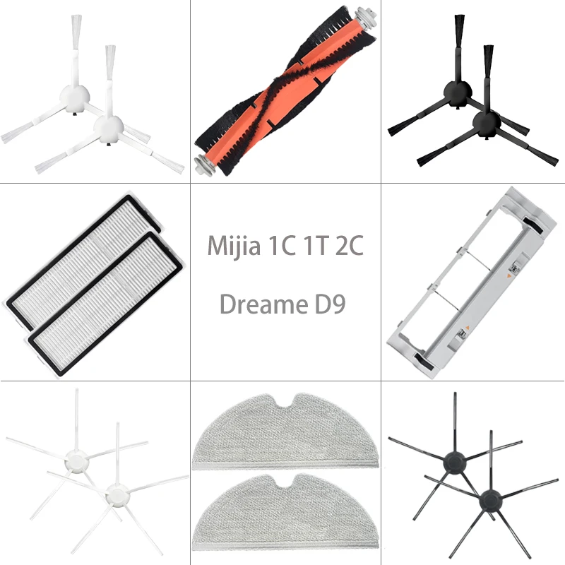 

For Xiaomi Mijia 1C 1T 2C Dreame F9 Robotic Vacuum Cleaner Side Main Brush Cover Mop Cloth Hepa Filter Parts Replacement
