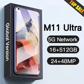 Global Version M11 Ultra 16GB+1TB Android Smartphone 5G Networks GPS  48MP+64MP HD Camera Mobile Phones Cellphones