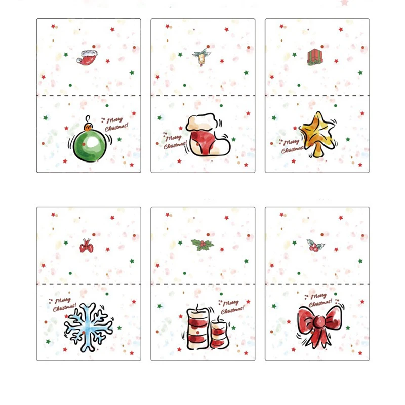 6 шт./лот ретро крафт рождественские поздравительные открытки новогодние подарки