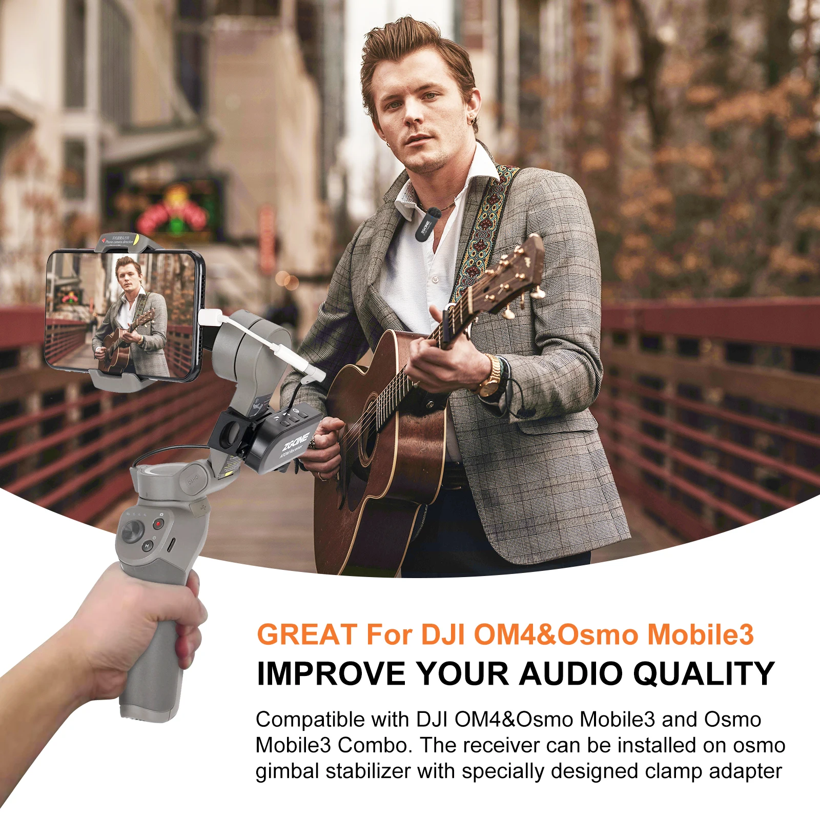 Беспроводной набор петличный микрофон для DJI OM 4 OSMO Mobile3 ZhiYun Ручной Стабилизатор