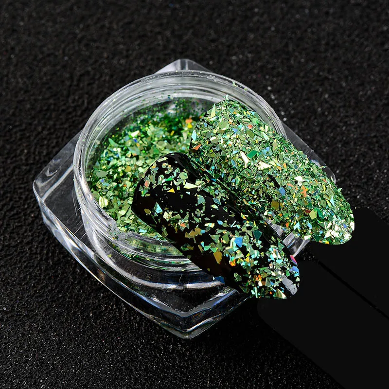 1 коробка для ногтей блестки розовое золото голографическая пудра 3D блеск 0 5 г