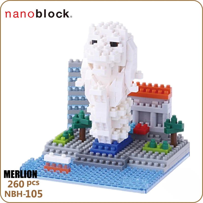 Мини площадки Nanoblock для просмотра серий Kawada Merlion Singapore NBH 105 новинка|Блочные