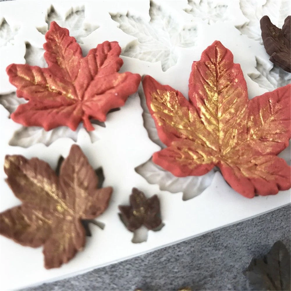 Kitchen Chocolate Sugar Craft Silicone Fondant Mold Cake Decor Shaping Maple Leaves Mould | Дом и сад