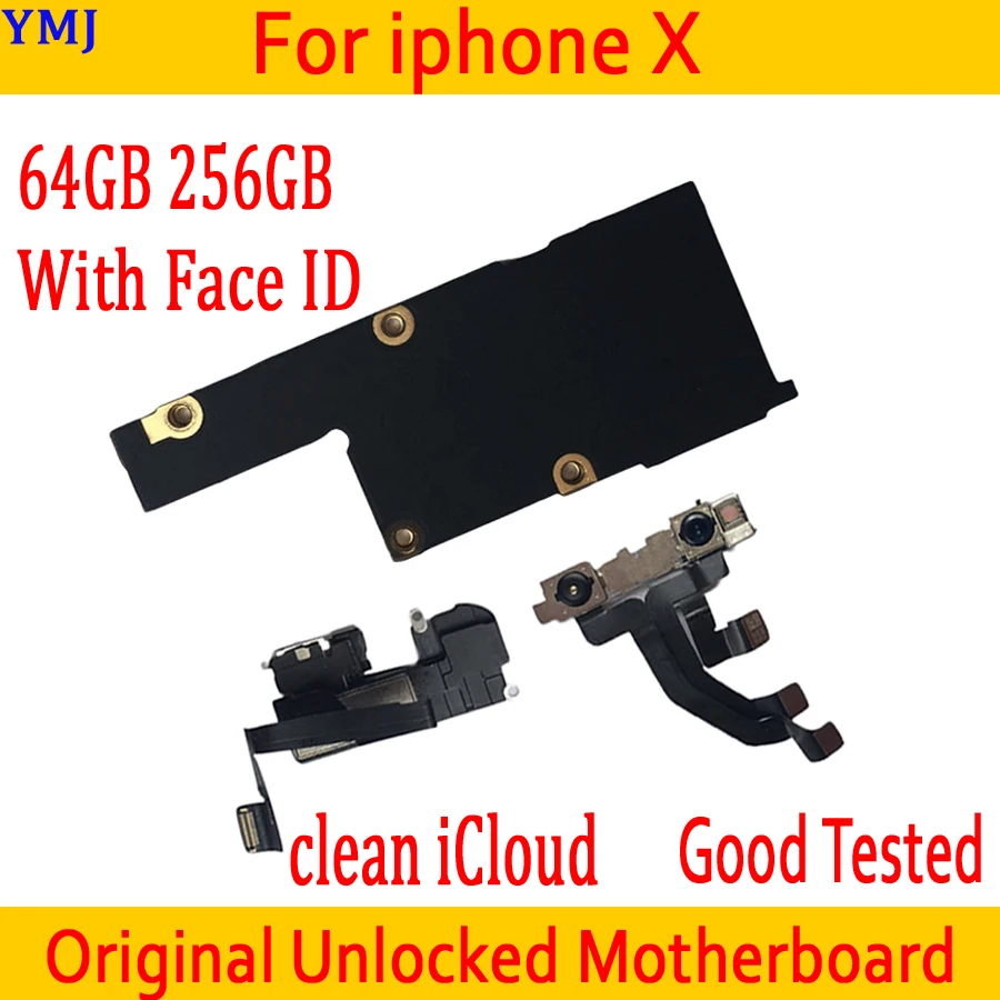 С ID лица для iphone X материнская плата 100% Оригинал разблокирован с полным чипом