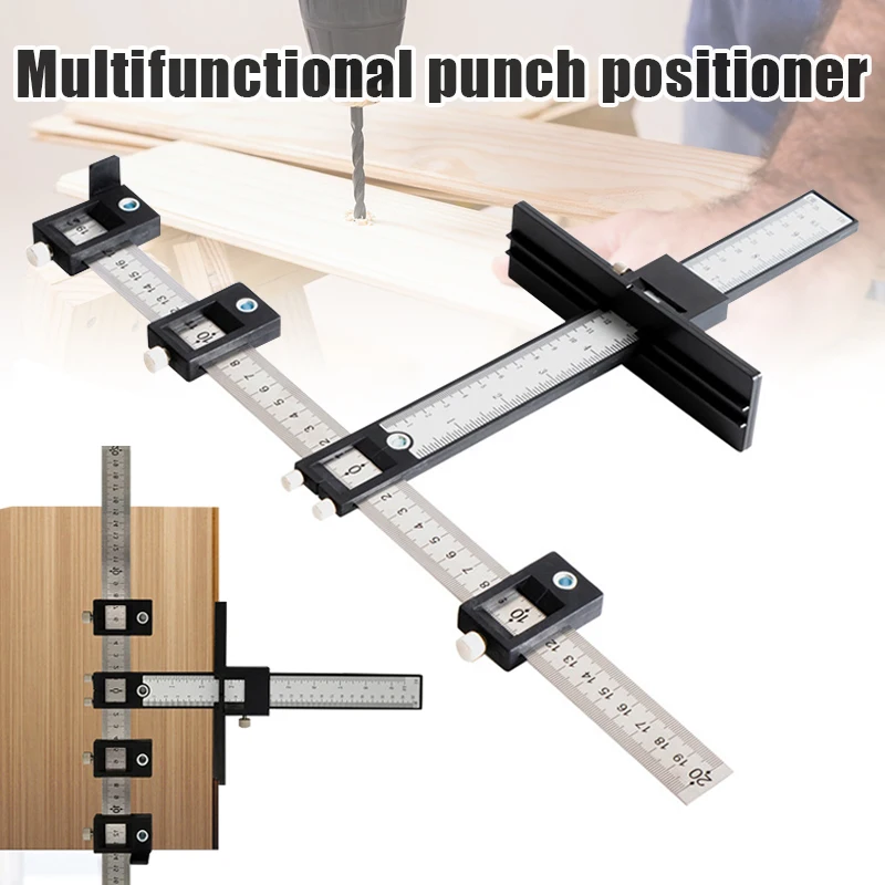 

Adjustable Punch Locator Detachable Cabinet Drilling Positioner Woodworking Drilling Dowelling Hole Guide Tool In Stock