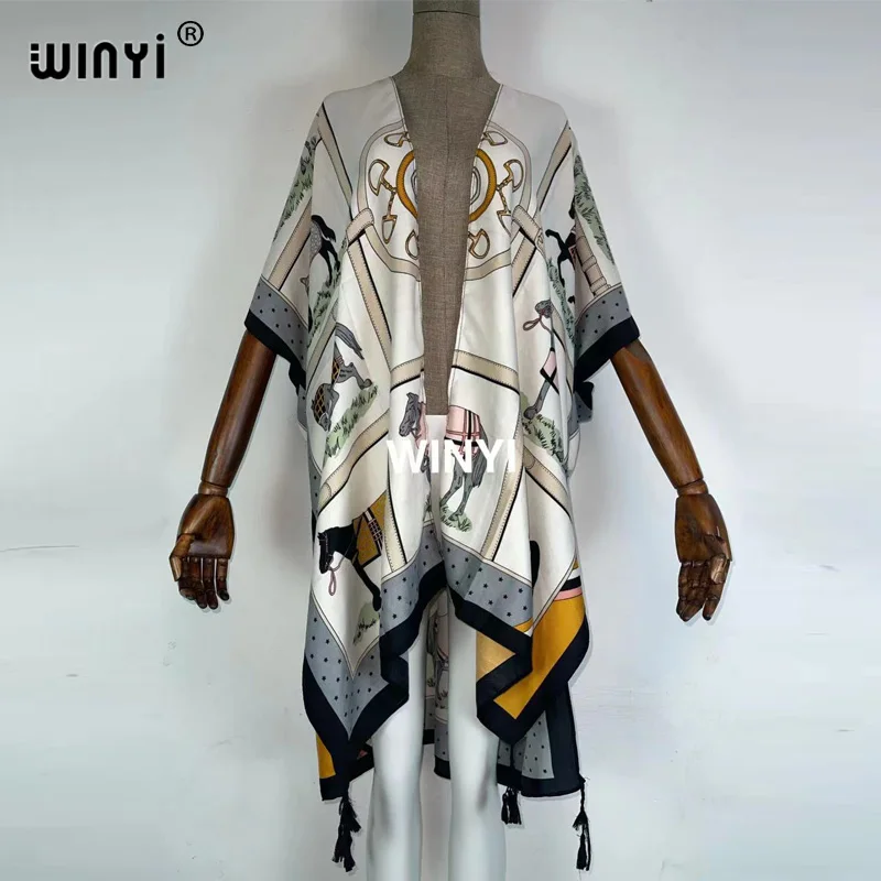 

2021 Bikini Cover-ups Beach wear Wonmen kimono cardigan Middle East America Africa bohemia Printed Swim Suit CoverUpTraf Robe