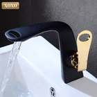 Смеситель для раковины XOXO 21095A-HG, черный кран для горячей и холодной воды, современный смеситель для раковины с одной ручкой, крепление на раковину