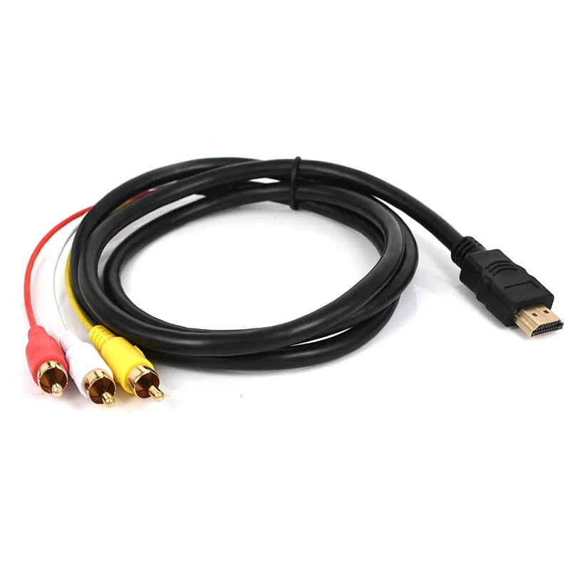 

Hdmi-compatible To 3Rca Scart Two-In-One Adapter Cable 1.5M Hdmi-compatible Male S-Video To 3 Rca Av Audio Cable 3