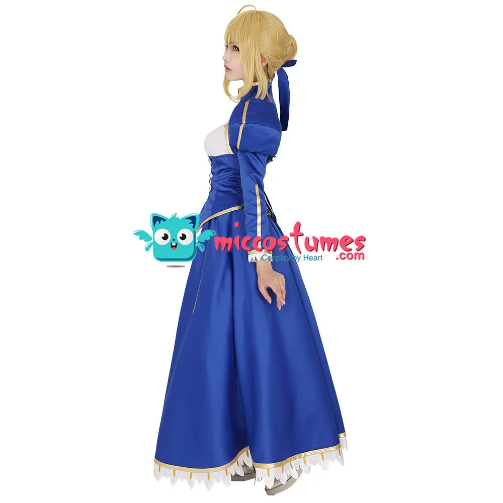 Women's Blue Saber Cosplay Costume Dress for Women Long Blue Dress Halloween Cosplay Costume