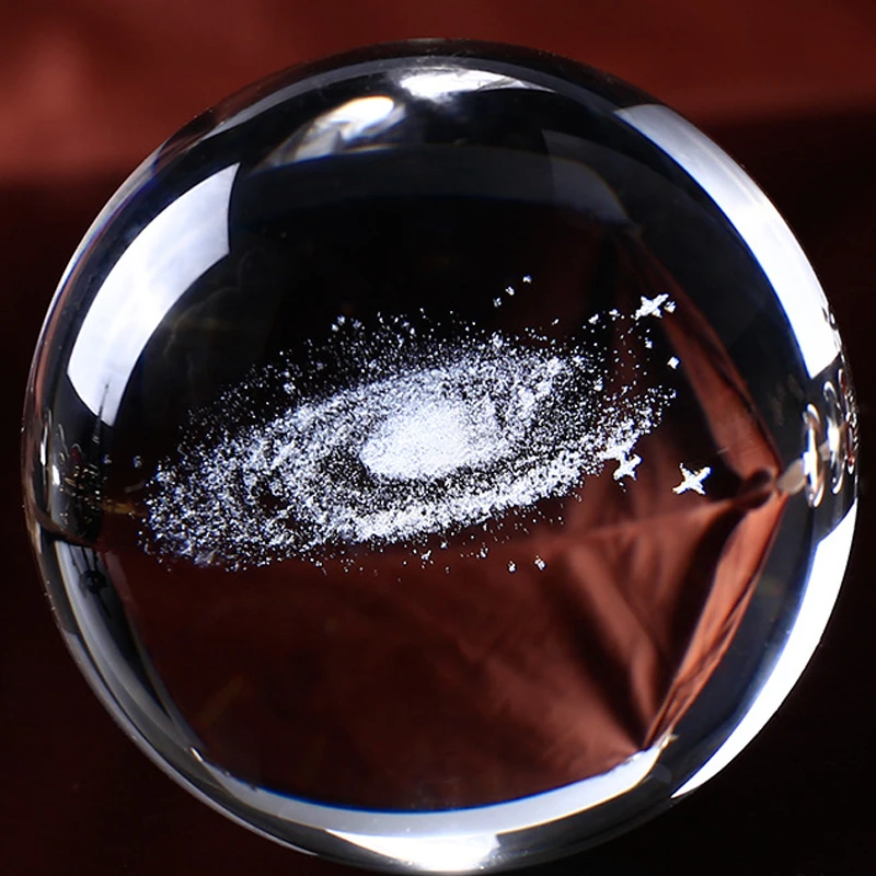 just ball 6 см диаметр Глобус галактики миниатюры хрустальный шар 3d лазерная гравировка кварцевый стеклянный шар Сфера украшение дома аксессуары Подарки - Цвет: just ball
