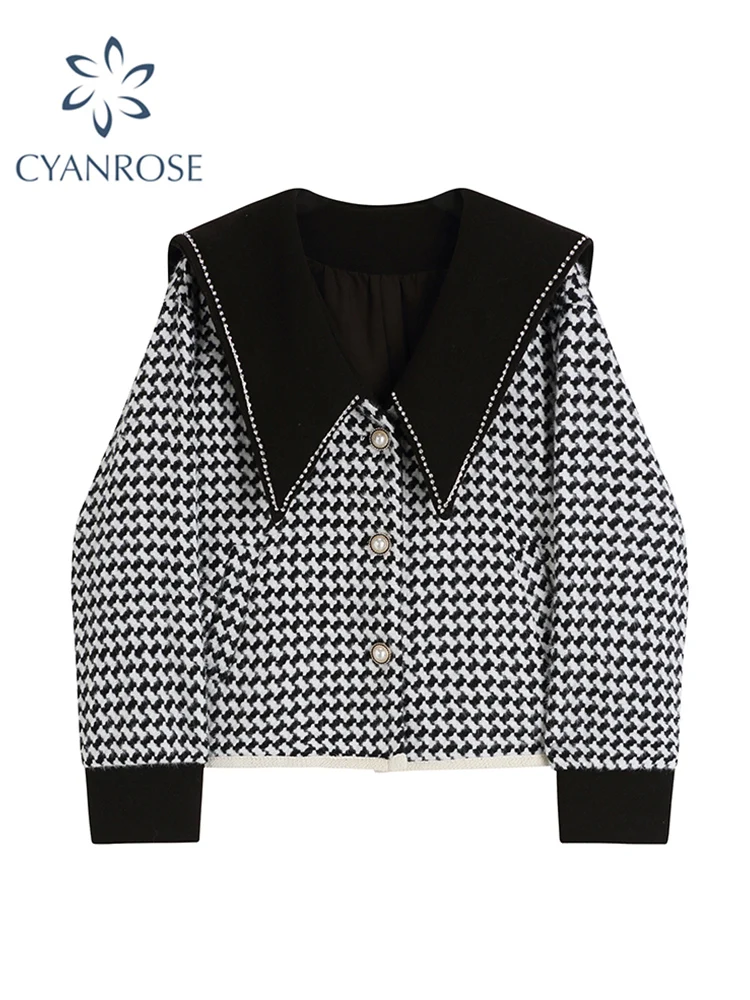 

Women's Autumn 2021 New Vintage Solid Color Short Jacket Single Breasted Long Sleeve French Style Elegant Casual Chic Coat Top