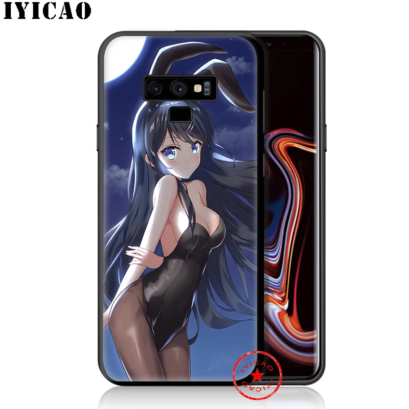 IYICAO Bunny Cute Girl Anime Soft Case for Samsung Galaxy S10e S10 S9 S8 Plus S6 S7 Edge Note 10 9 8 TPU |