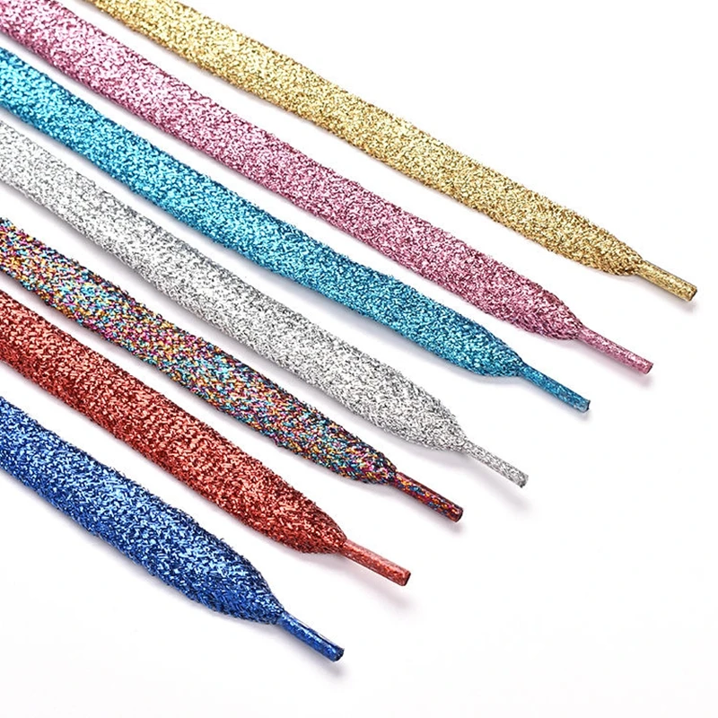 

Colorful Flat Shoe laces Fashion Glitter Shoelaces for Athletic Running Sneakers Shoes Boot 1 CM Width Shoelace Strings 20 Color