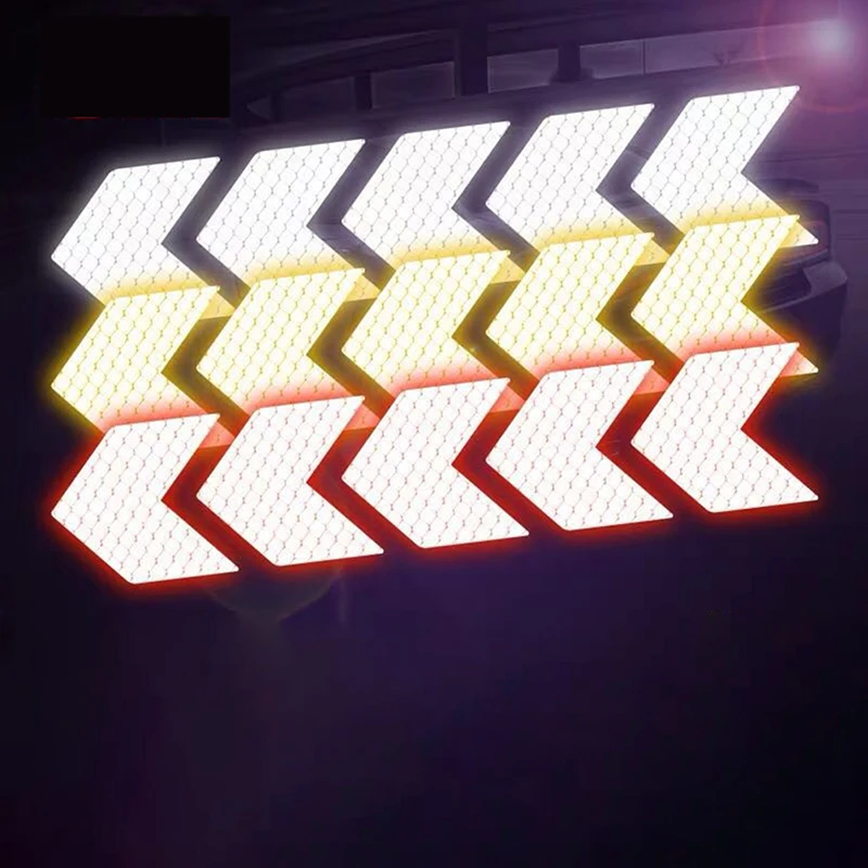 

Автомобильная наклейка светоотражающая стрелки лента Предупреждение Безопасность наклейка бампера отражатель 1 шт.