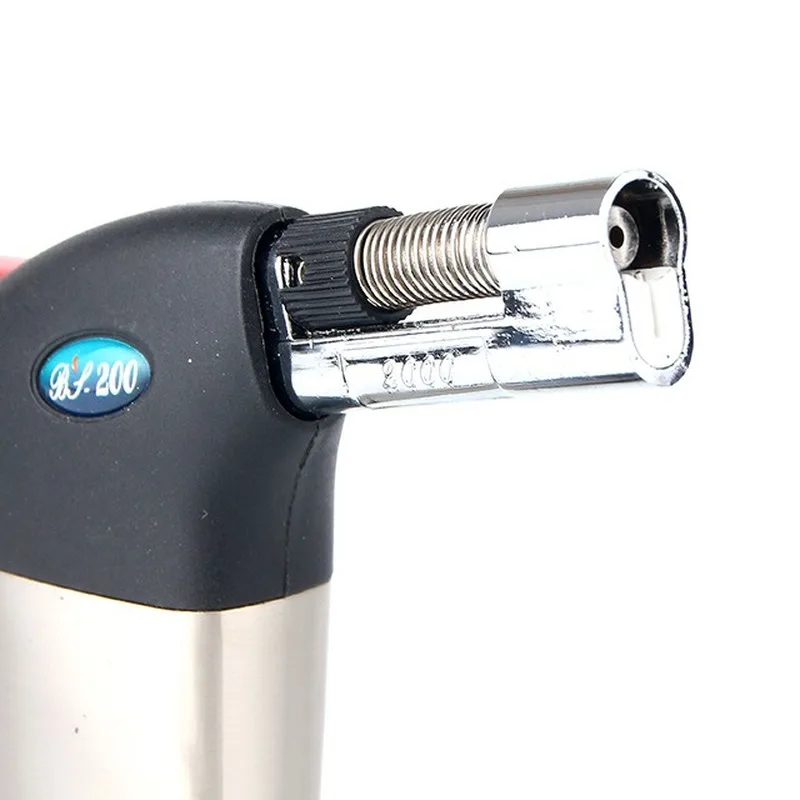 

Kitchen Spray Gun Small Welding Gun Lighter Blue Flame Straight Lighter Windproof Metal Inflatable Butane Gas