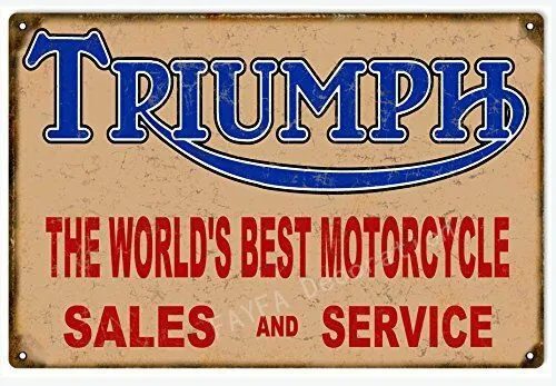 Triumph Motorcycle Home Decor Tin Sign Bar Pub Garage Decorative Metal Art | Дом и сад