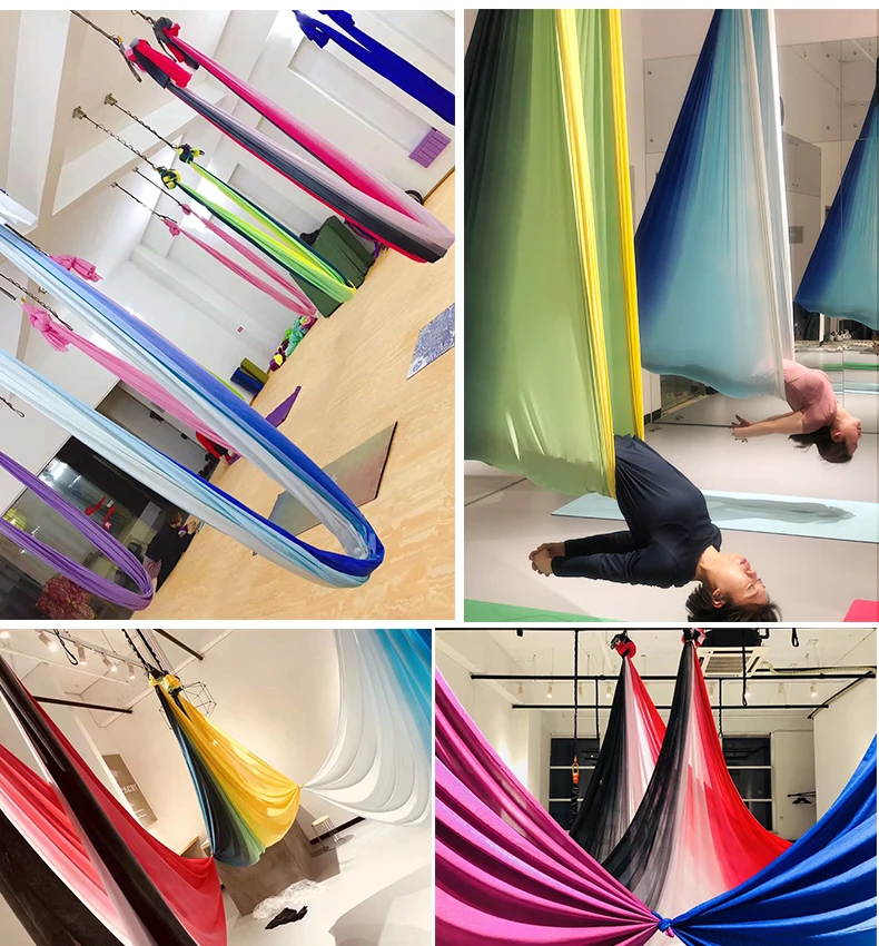 Комплект гамака для занятий йогой PRIOR FITNESS 13 8 метров анти гравитационное