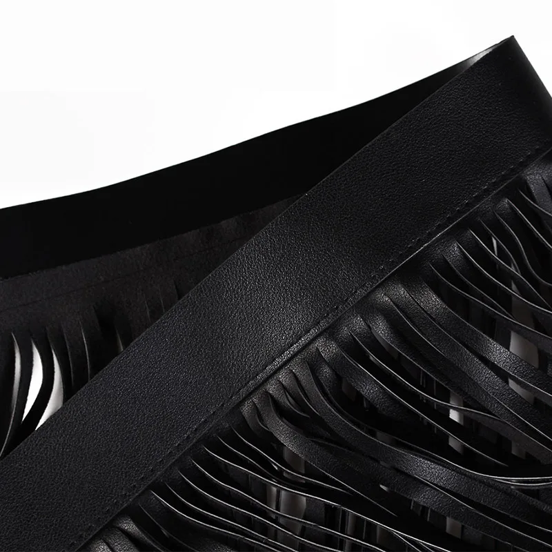 Кожаная длинная юбка Бохо с бахромой и поясом для карнавала выпускного бала