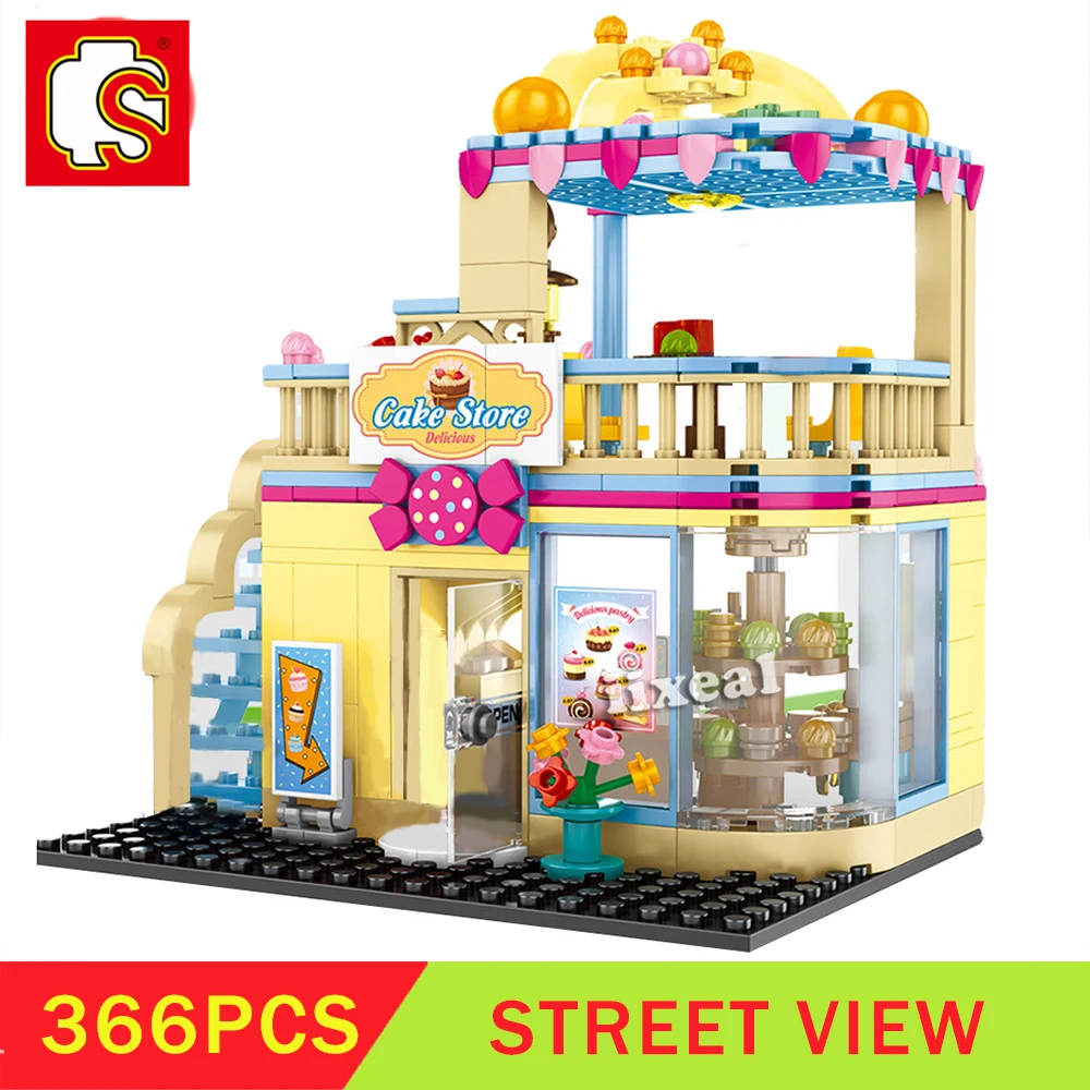 Сембо город двухэтажный замок торт магазин Строительные блоки Друзья