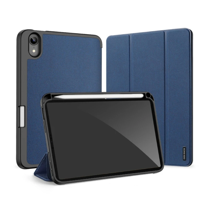 

Smart Tablet Case PU Leather Stand Flexible TPU Back Cover Pencil Holder with Auto Wake/Sleep Function for ipad mini 6